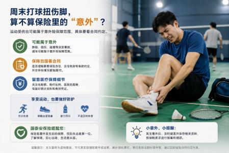 周末打球扭伤脚，算不算保险里的“意外”？