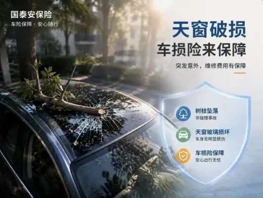 车停树下一夜，第二天天窗被树枝砸裂，没发生碰撞也能走车损险吗？