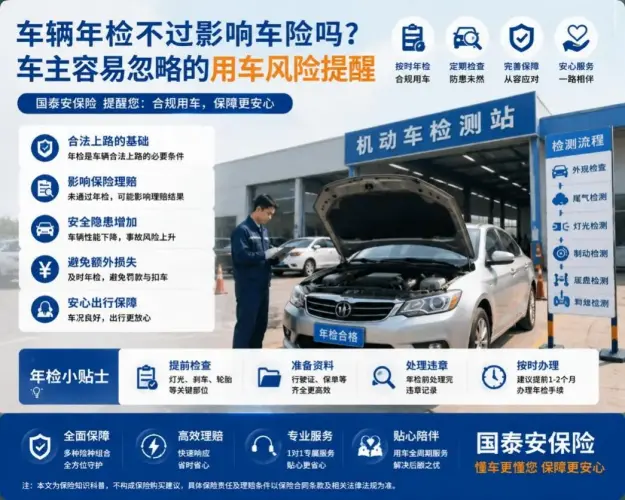 车辆年检不过影响车险吗？车主容易忽略的用车风险提醒