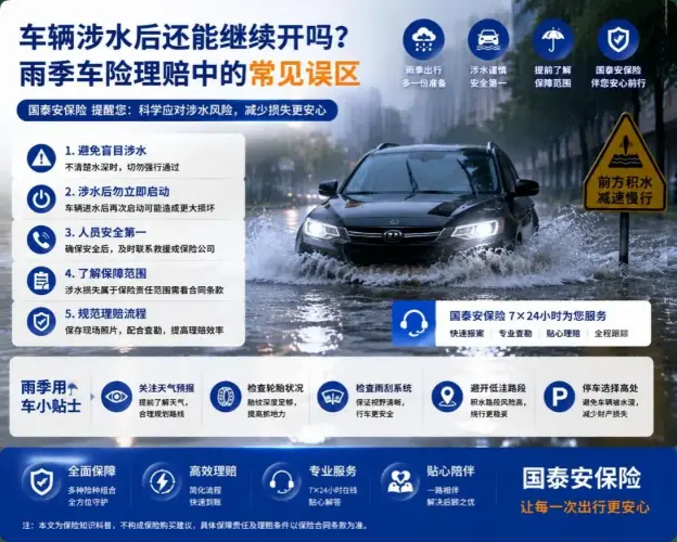 车辆涉水后还能继续开吗？雨季车险理赔中的常见误区
